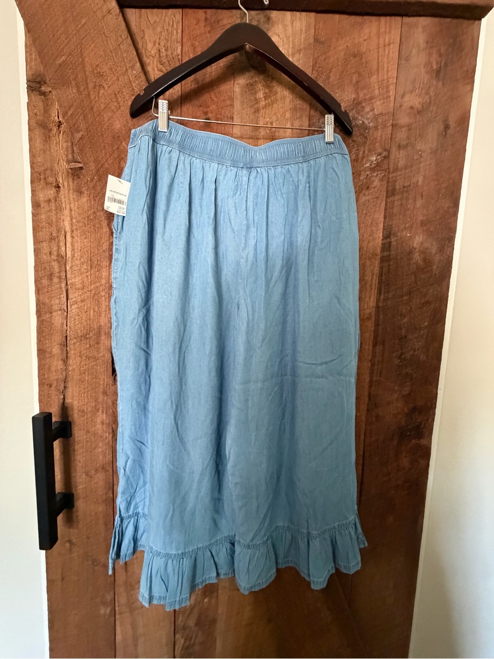 Cato Light Blue Maxi Skirt with Ruffle Hem